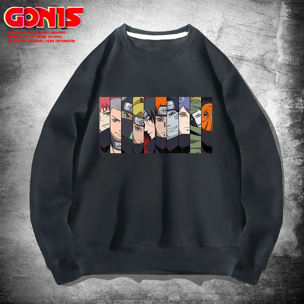 Men Gray Cartoon Crewneck Sweatshirt Loose Turtleneck - Image 9