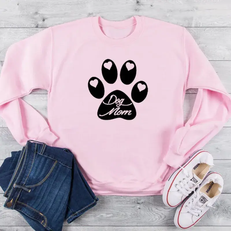 Pink Dog Mom Paw Print Sweatshirt Set - Image 6