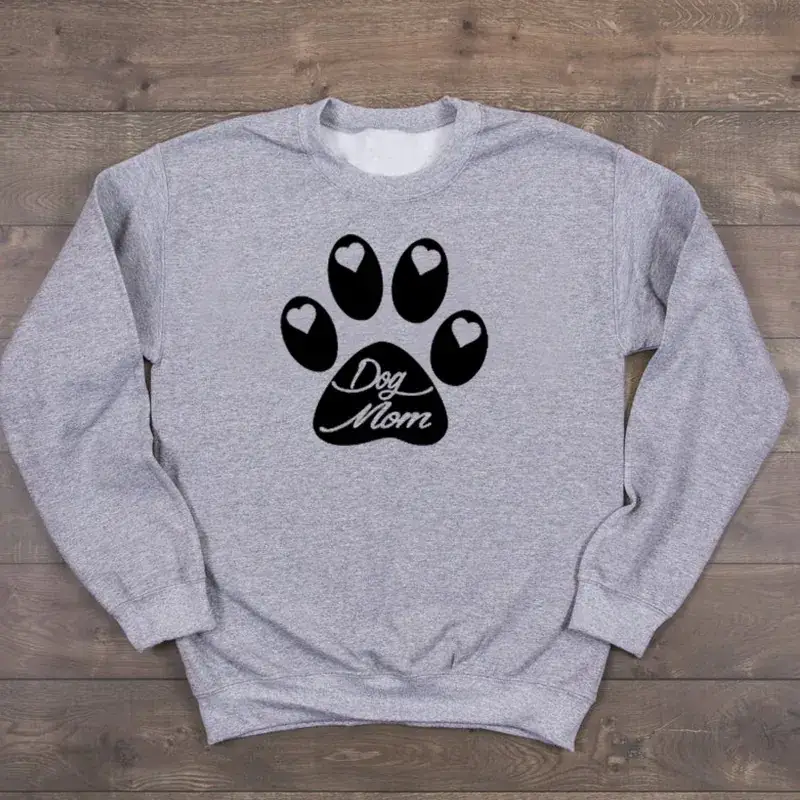 Pink Dog Mom Paw Print Sweatshirt Set - Image 3
