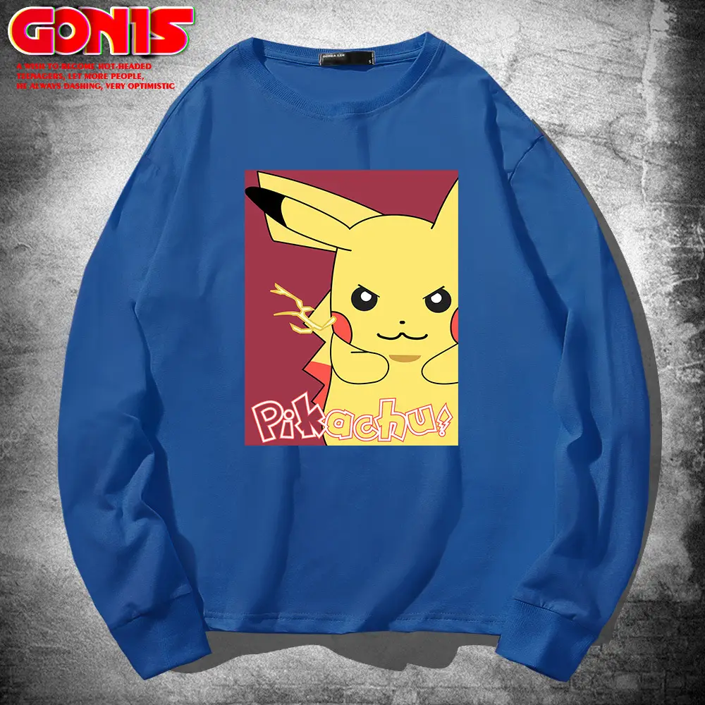 Pikachu Long Sleeve T-Shirt Yellow Cotton - Image 5