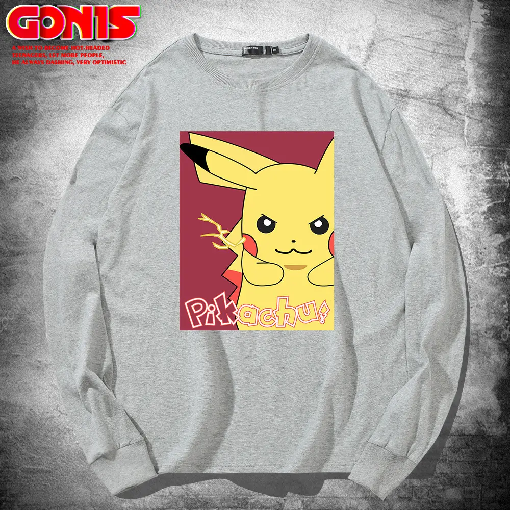 Pikachu Long Sleeve T-Shirt Yellow Cotton - Image 7
