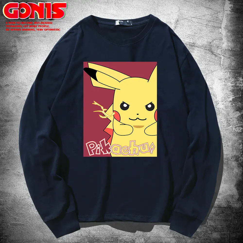 Pikachu Long Sleeve T-Shirt Yellow Cotton - Image 9