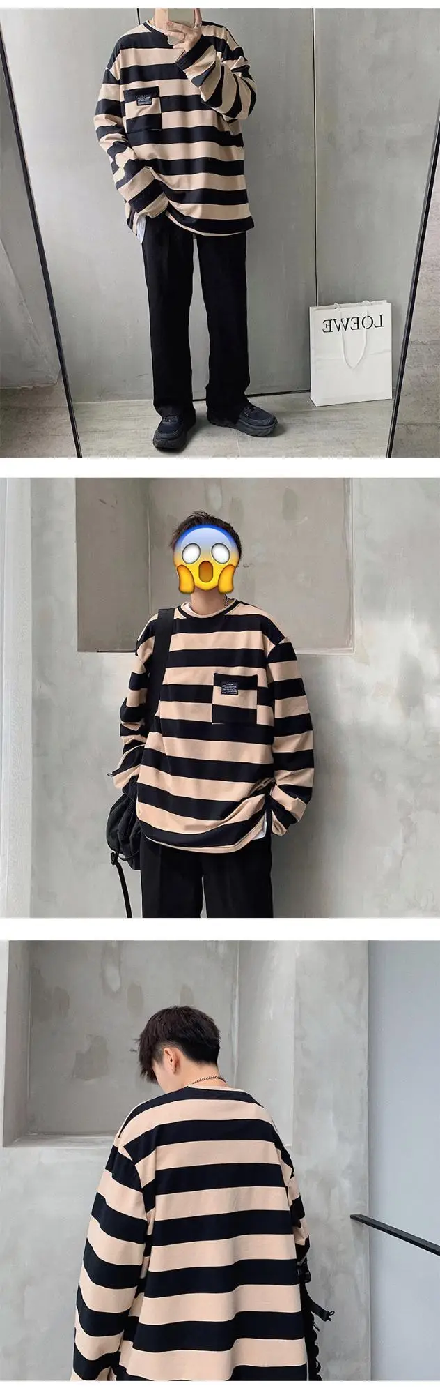 Women Striped Long Sleeve T-Shirt Blue Brown Yellow 2019 — feature 12