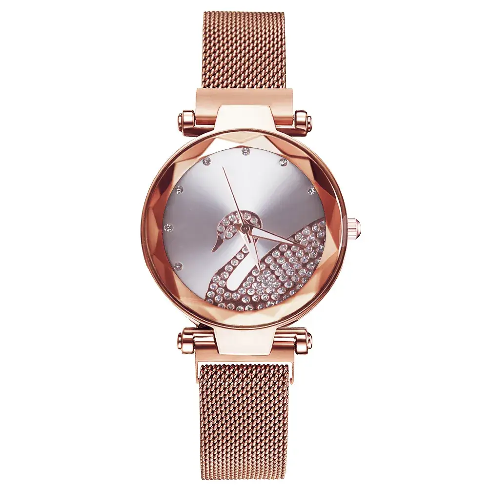 Women Two-Piece Watch Set Red Gold Magnetic - Image 11