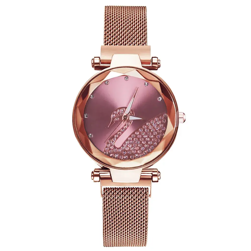 Women Two-Piece Watch Set Red Gold Magnetic - Image 7