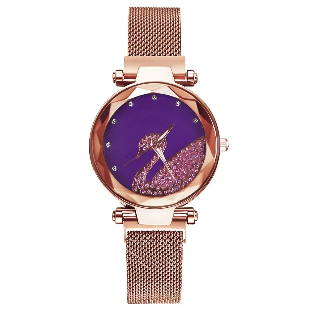 Women Two-Piece Watch Set Red Gold Magnetic - Image 9