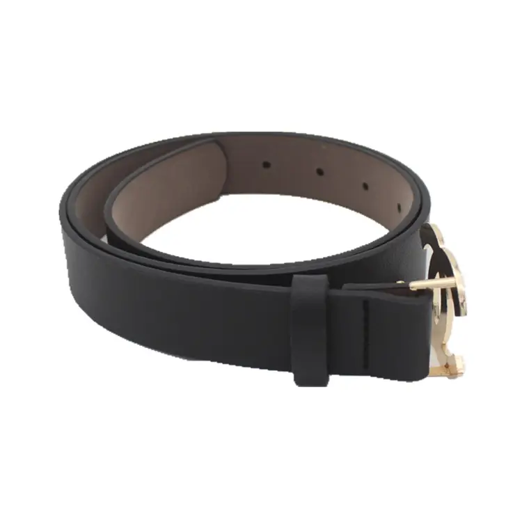 Women's Black Leather Belt with Gold Chain Closure - Image 13