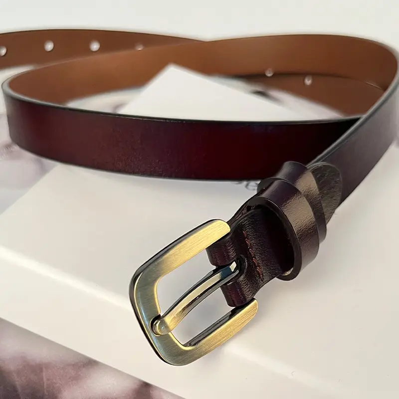Women's Vintage Genuine Leather Belt with Japanese Square Buckle - Image 8