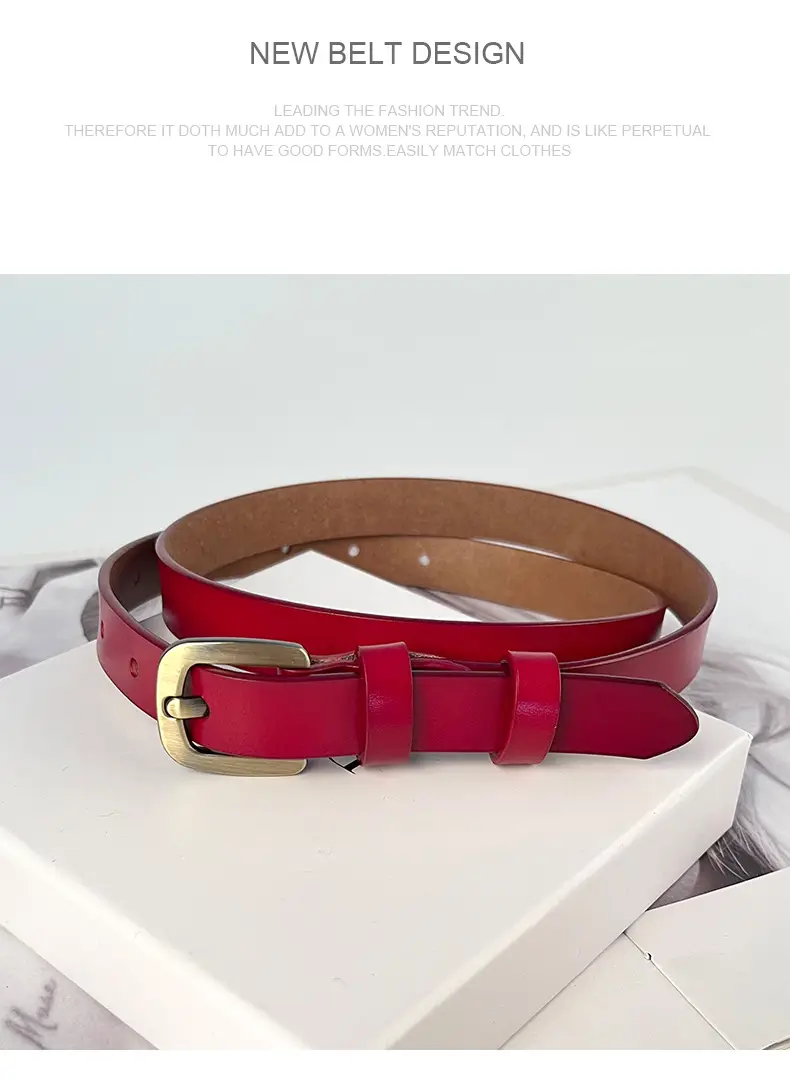 Women's Vintage Genuine Leather Belt with Japanese Square Buckle β feature 11