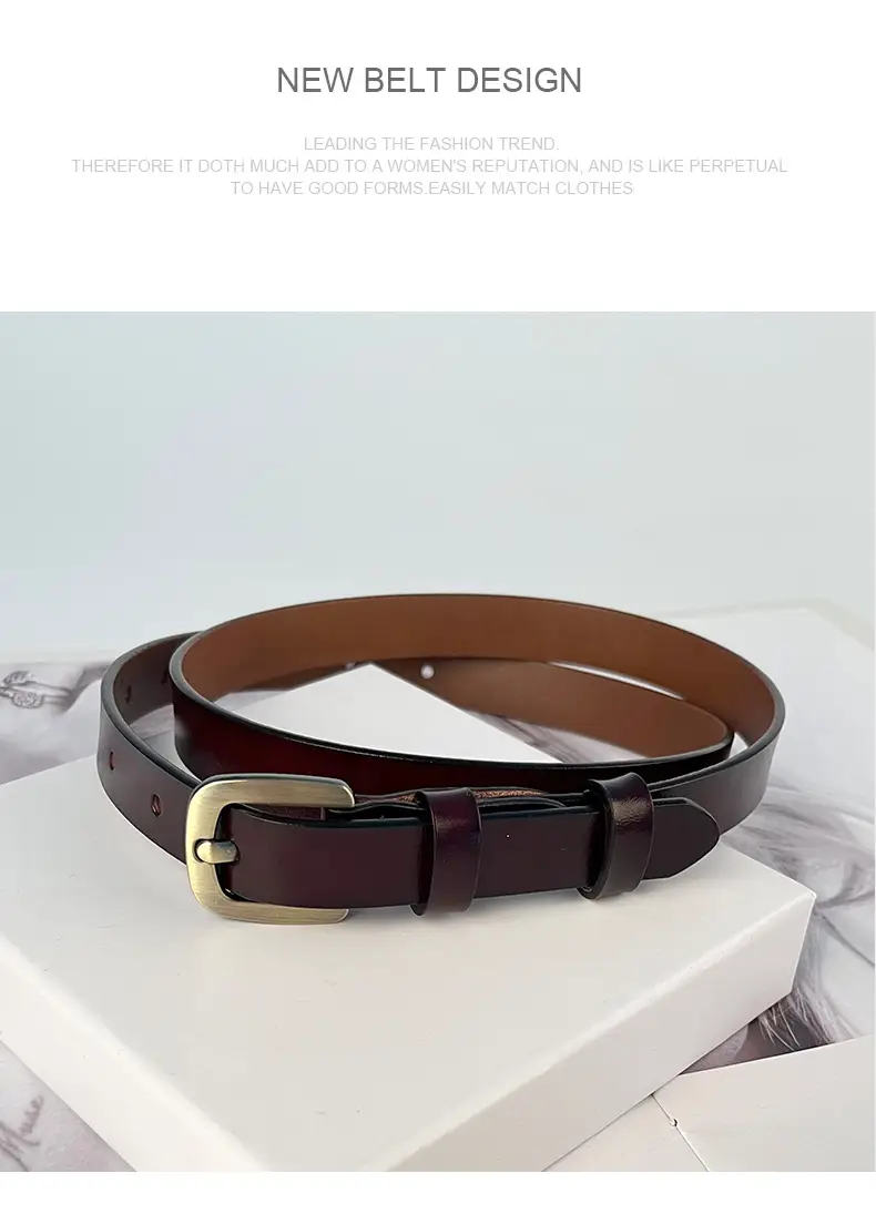 Women's Vintage Genuine Leather Belt with Japanese Square Buckle β feature 12