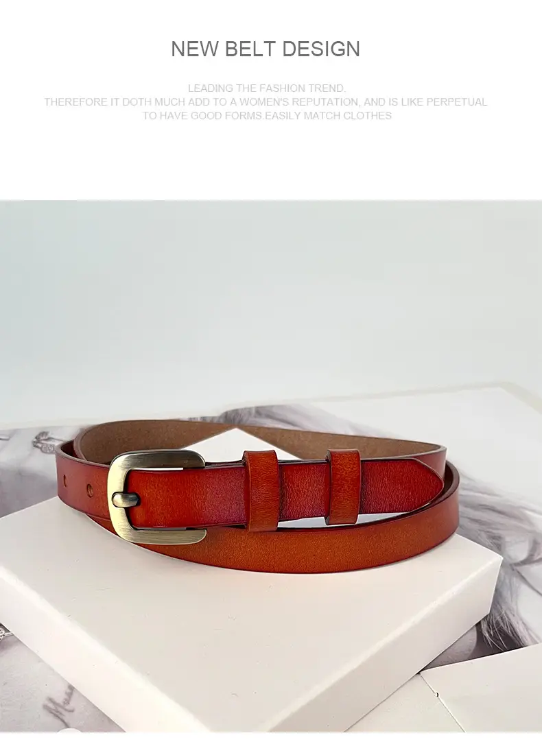 Women's Vintage Genuine Leather Belt with Japanese Square Buckle β feature 13