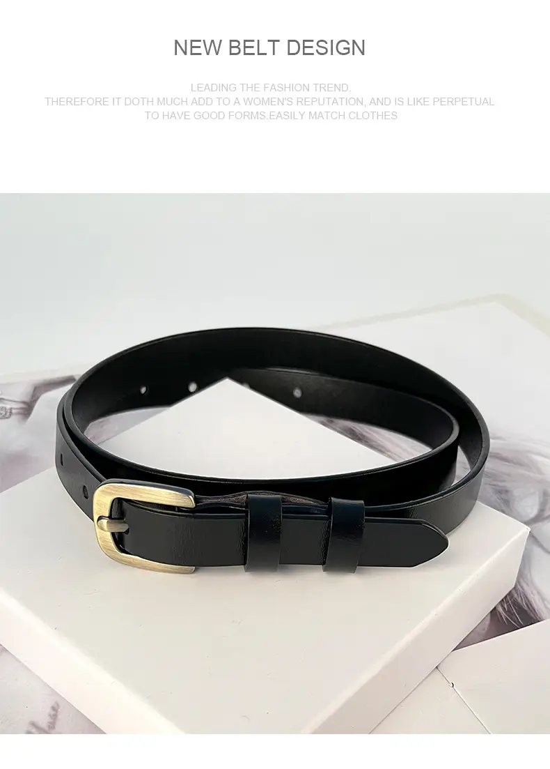 Women's Vintage Genuine Leather Belt with Japanese Square Buckle β feature 14