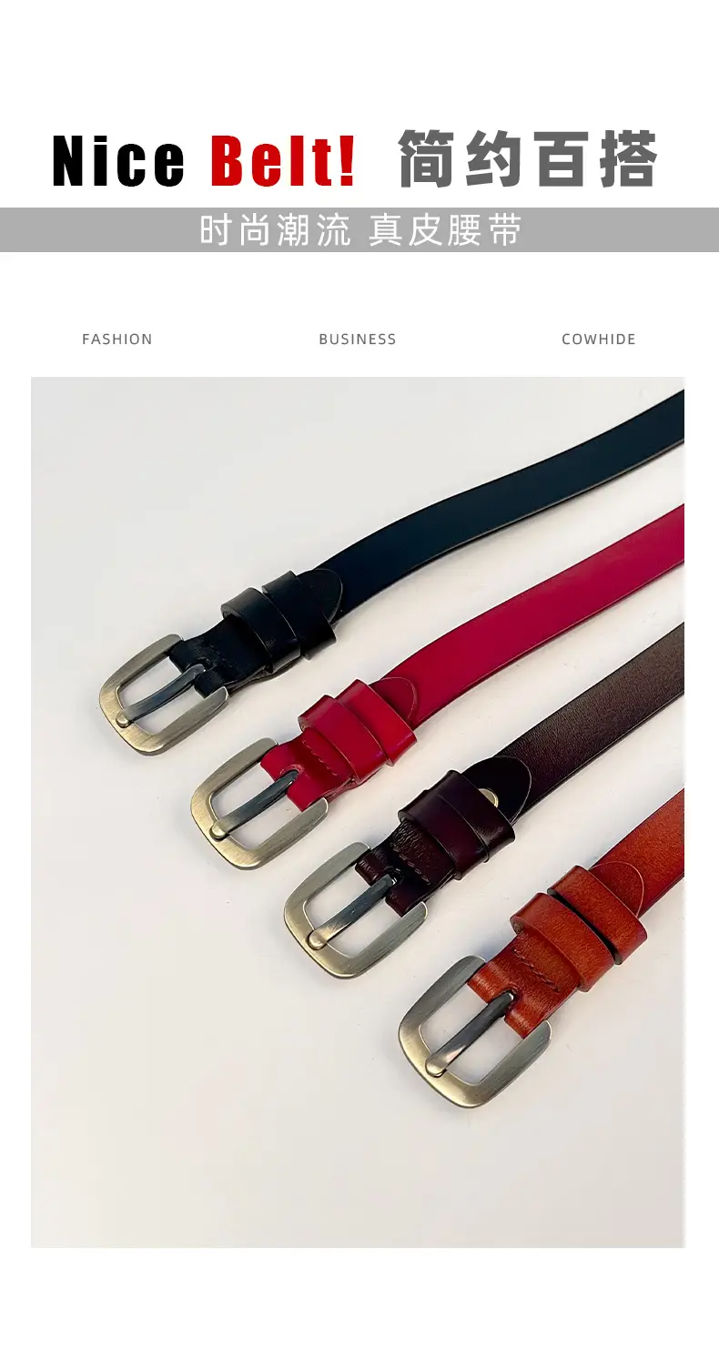 Women's Vintage Genuine Leather Belt with Japanese Square Buckle β feature 4