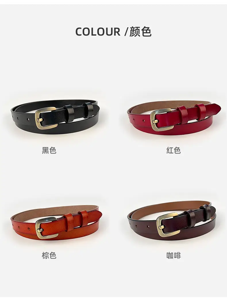Women's Vintage Genuine Leather Belt with Japanese Square Buckle β feature 9