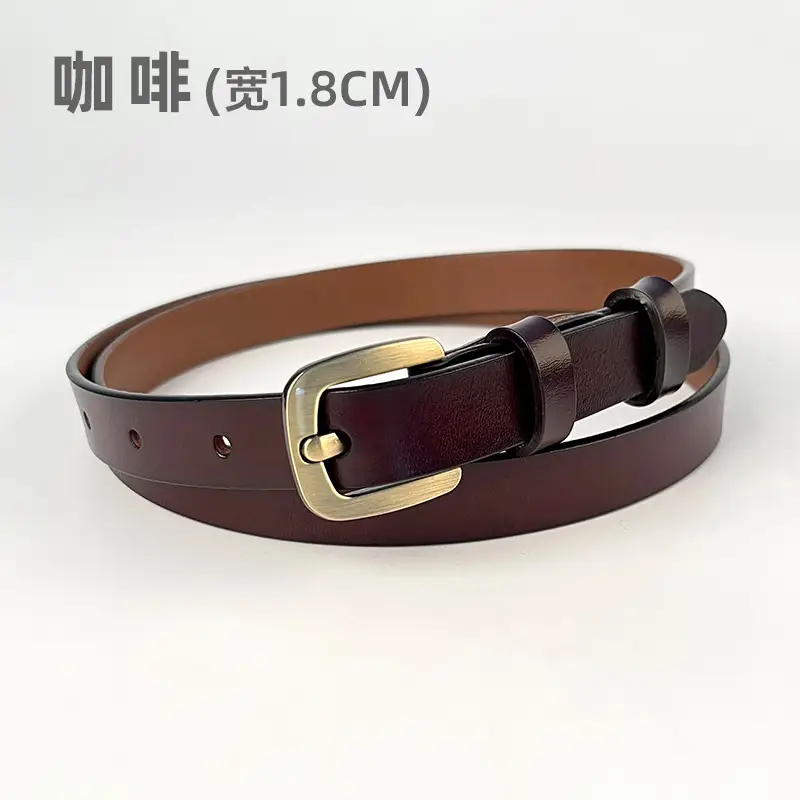 Women's Vintage Genuine Leather Belt with Japanese Square Buckle