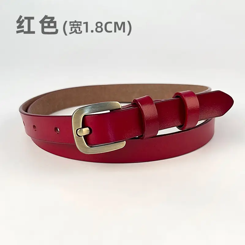 Women's Vintage Genuine Leather Belt with Japanese Square Buckle - Image 2