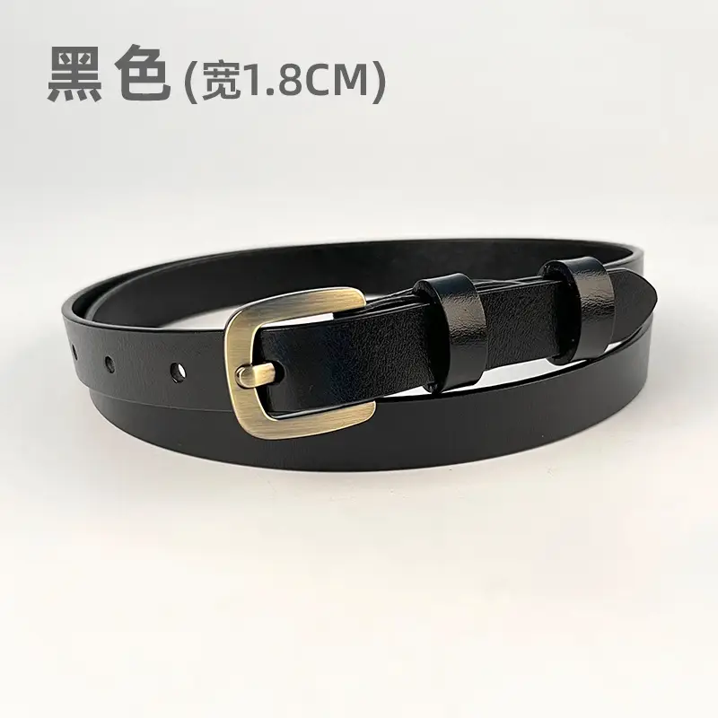 Women's Vintage Genuine Leather Belt with Japanese Square Buckle - Image 3