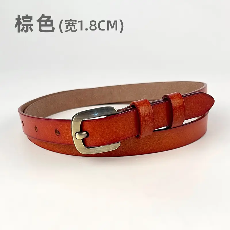 Women's Vintage Genuine Leather Belt with Japanese Square Buckle - Image 4