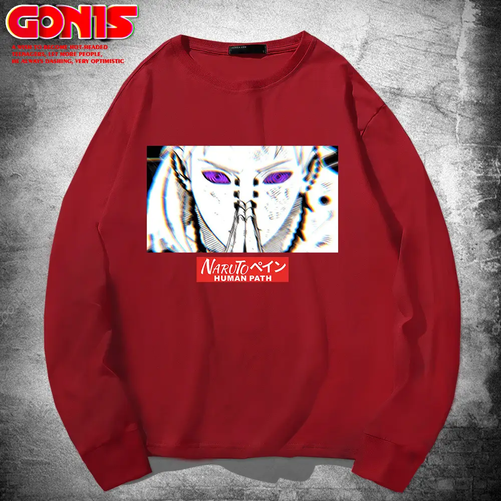 Men's Red Graphic Long Sleeve T-Shirt - Image 4