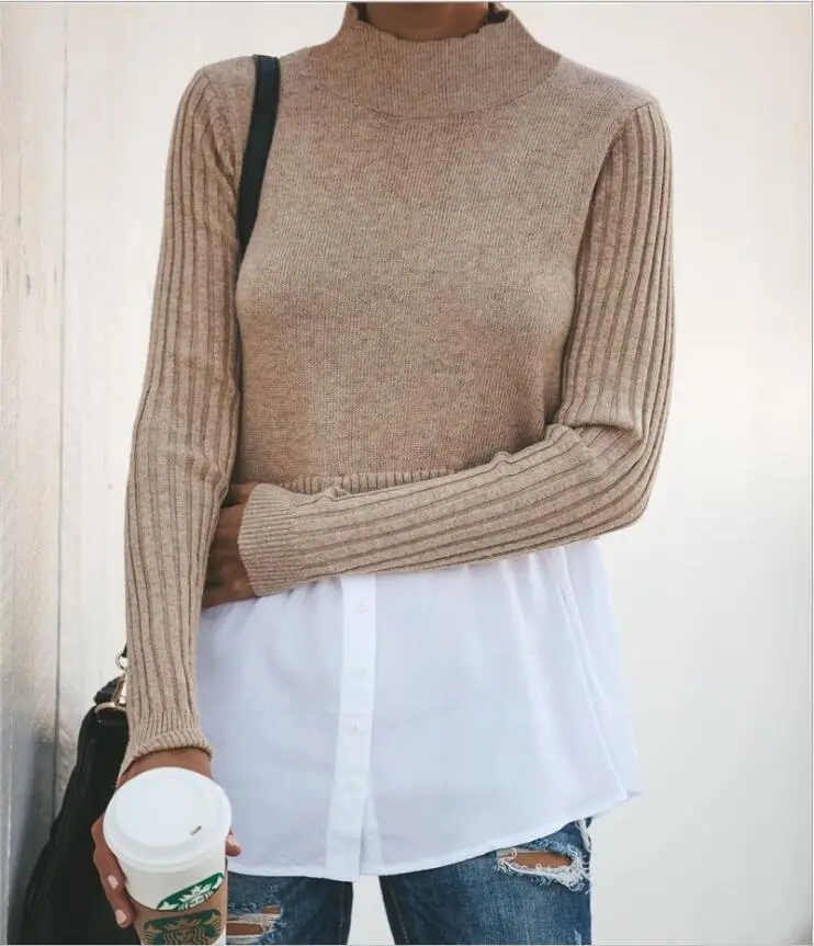 Blue Long Sleeve Button Sweater for Women