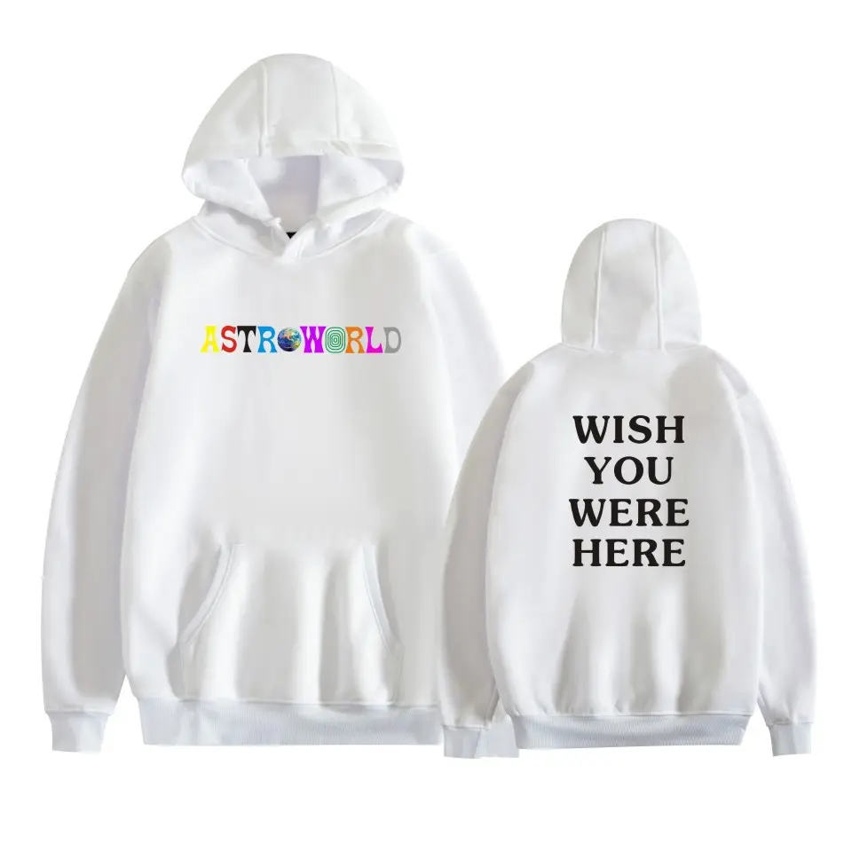Men's Black Hooded Sweatshirt Set with Astron RLD & Wish You Were Here Design - Image 2