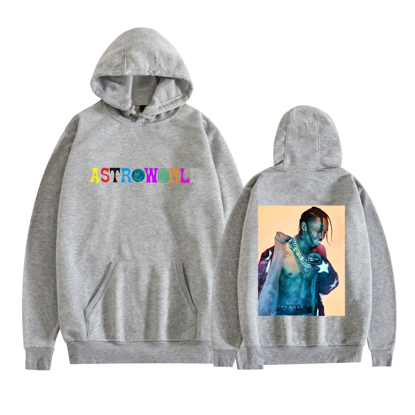 Men's Black Hooded Sweatshirt Set with Astron RLD & Wish You Were Here Design - Image 21