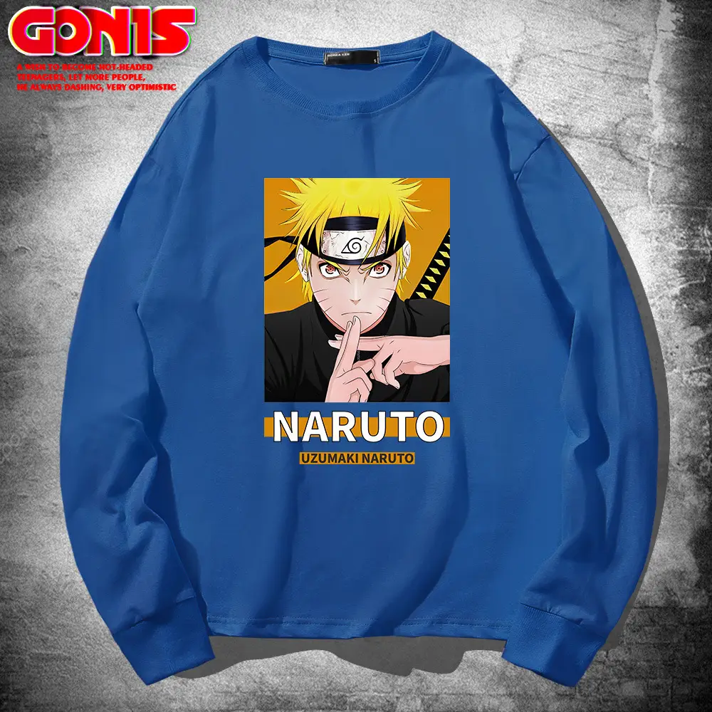Naruto Graphic Sweatshirt Blue Men Women Spring Autumn - Image 5