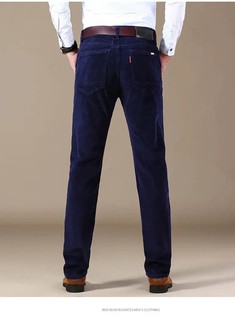 Middle-aged Brown Slim Fit Stretch Pants for Men — feature 18