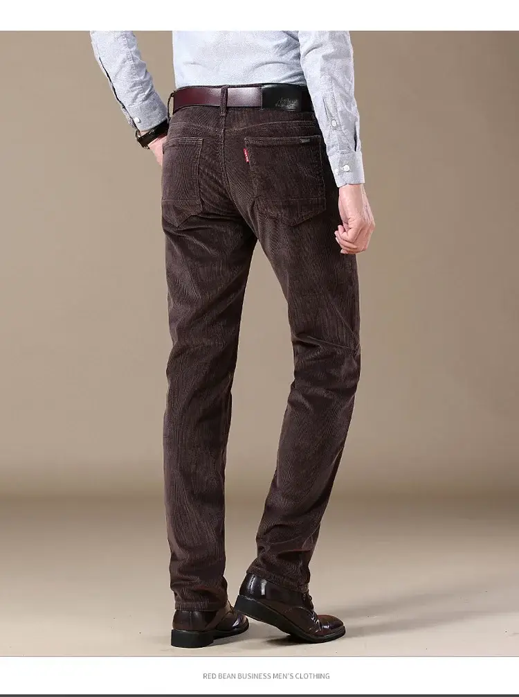Middle-aged Brown Slim Fit Stretch Pants for Men — feature 21