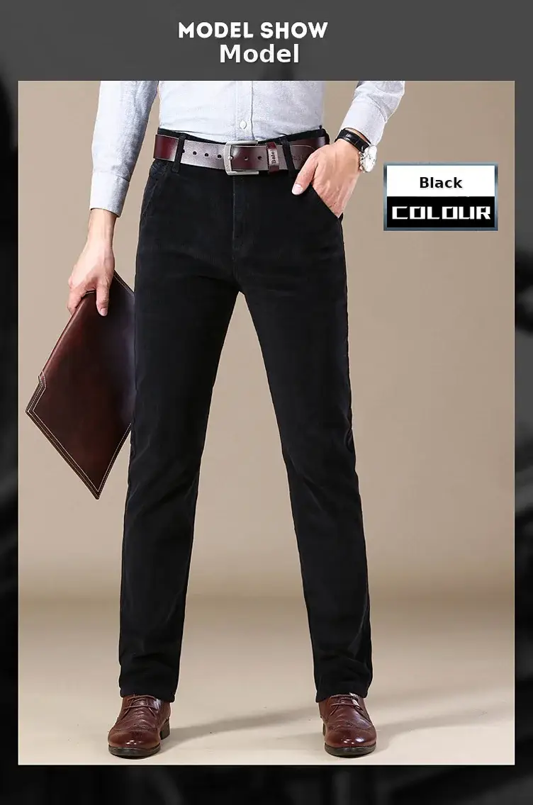 Middle-aged Brown Slim Fit Stretch Pants for Men — feature 22