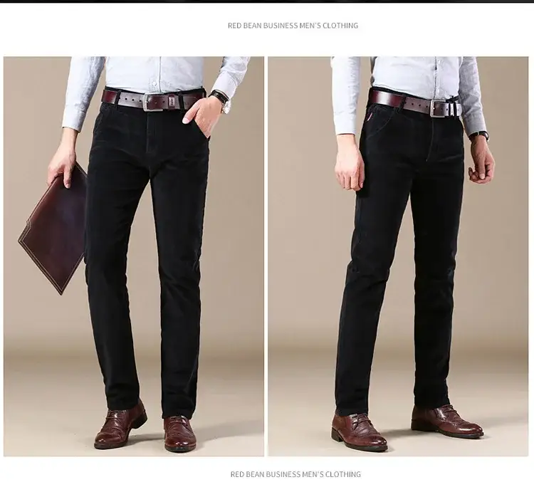 Middle-aged Brown Slim Fit Stretch Pants for Men — feature 23