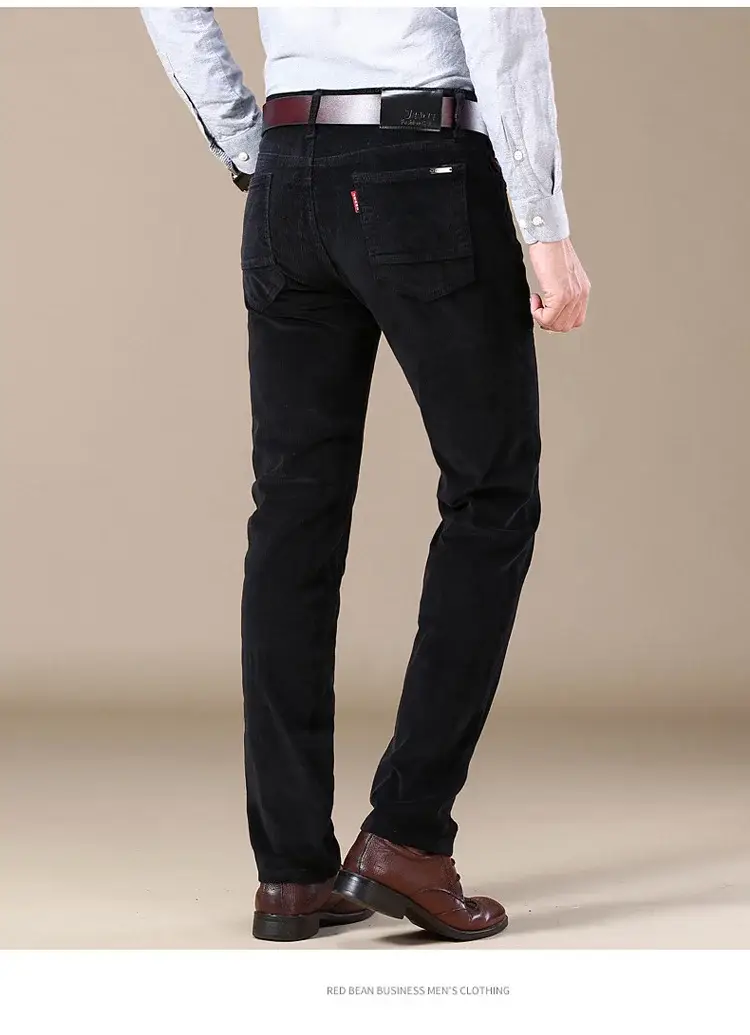 Middle-aged Brown Slim Fit Stretch Pants for Men — feature 24