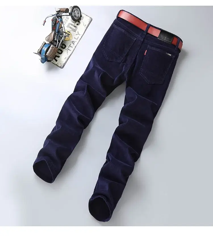Middle-aged Brown Slim Fit Stretch Pants for Men — feature 33