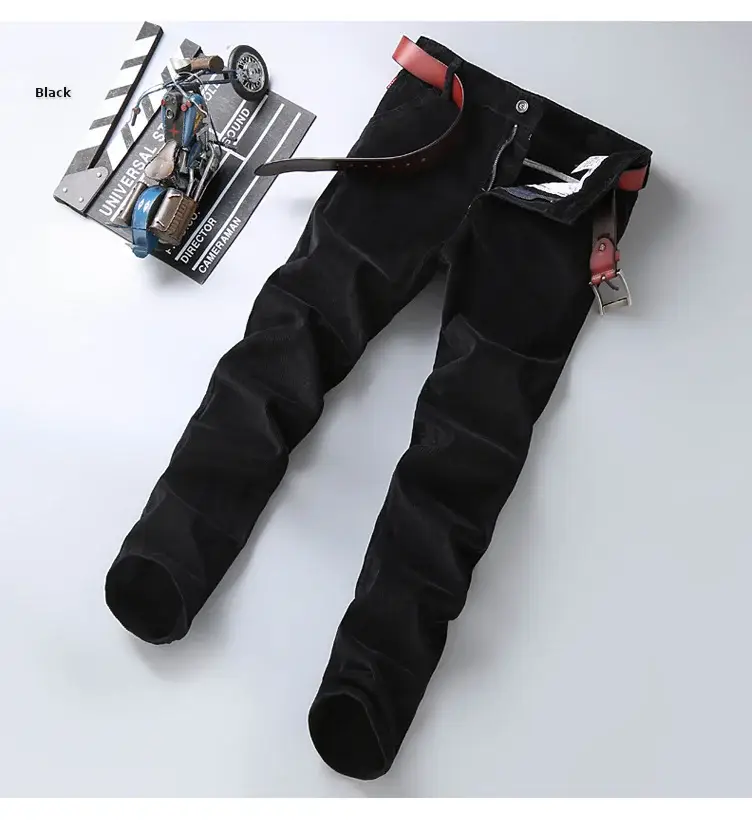 Middle-aged Brown Slim Fit Stretch Pants for Men — feature 36