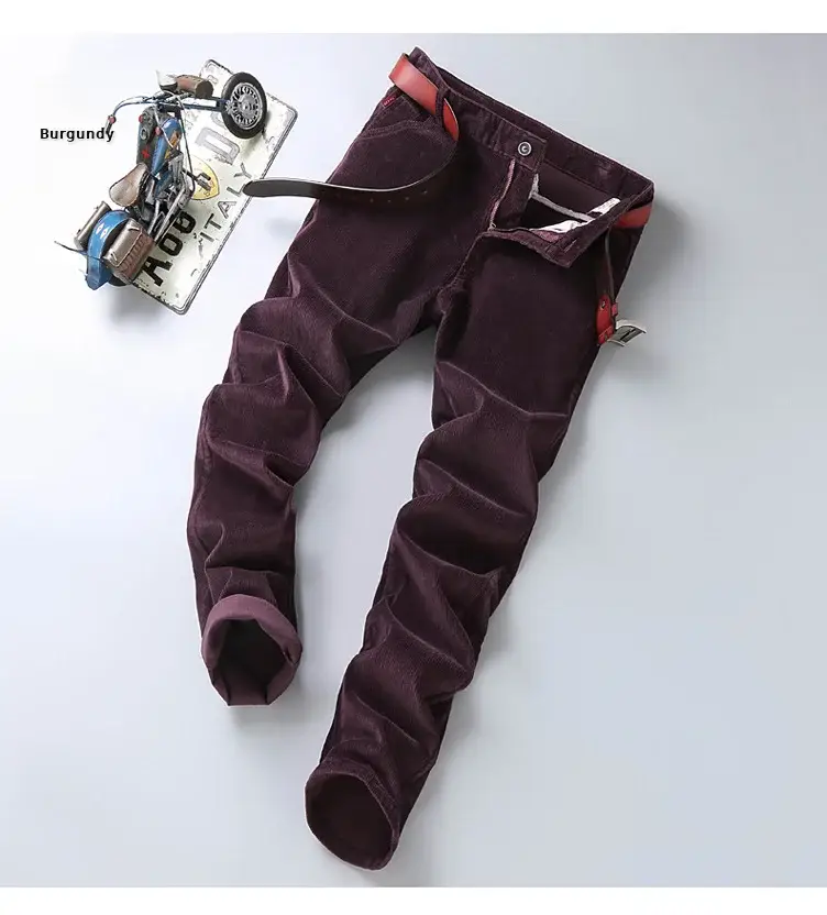 Middle-aged Brown Slim Fit Stretch Pants for Men — feature 38