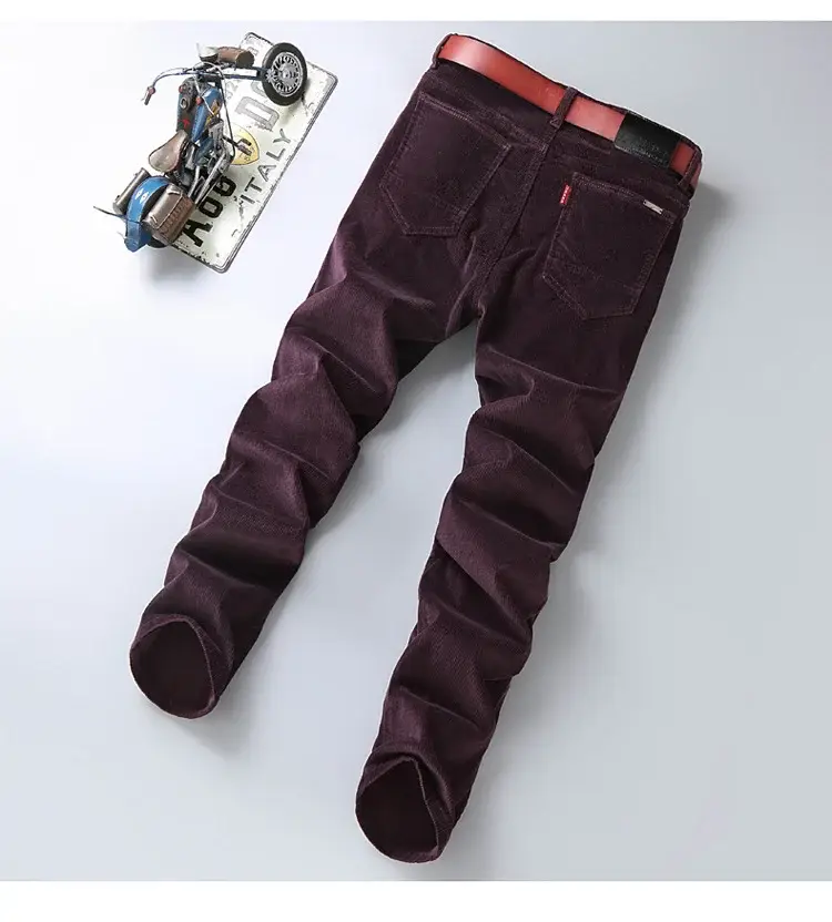 Middle-aged Brown Slim Fit Stretch Pants for Men — feature 39