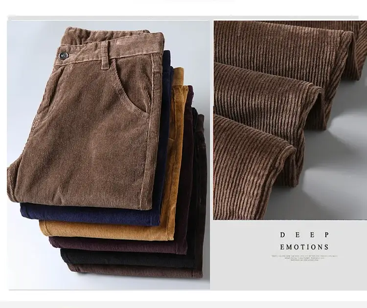 Middle-aged Brown Slim Fit Stretch Pants for Men — feature 5