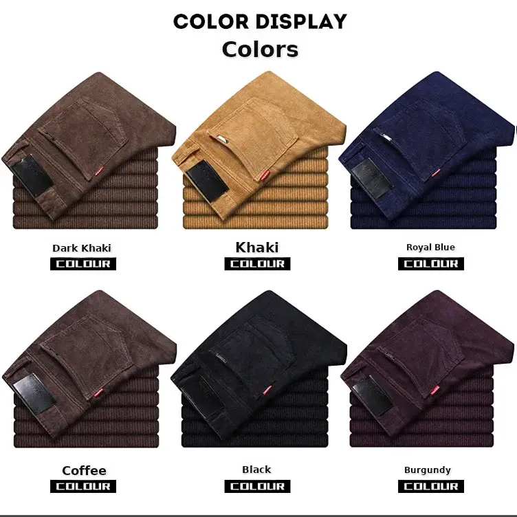 Middle-aged Brown Slim Fit Stretch Pants for Men — feature 9