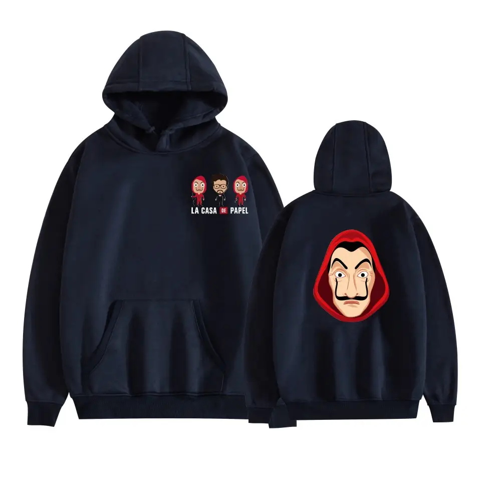 2019 New Paper Money House 3 Season Hooded Sweater Female Couple Long Sleeve Cartoon Male Fleece Lined Autumn Sweater