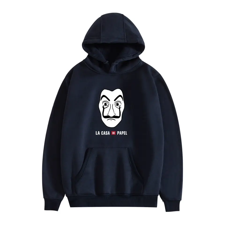 2019 New Paper Money House 3 Season Hooded Sweater Female Couple Long Sleeve Cartoon Male Fleece Lined Autumn Sweater
