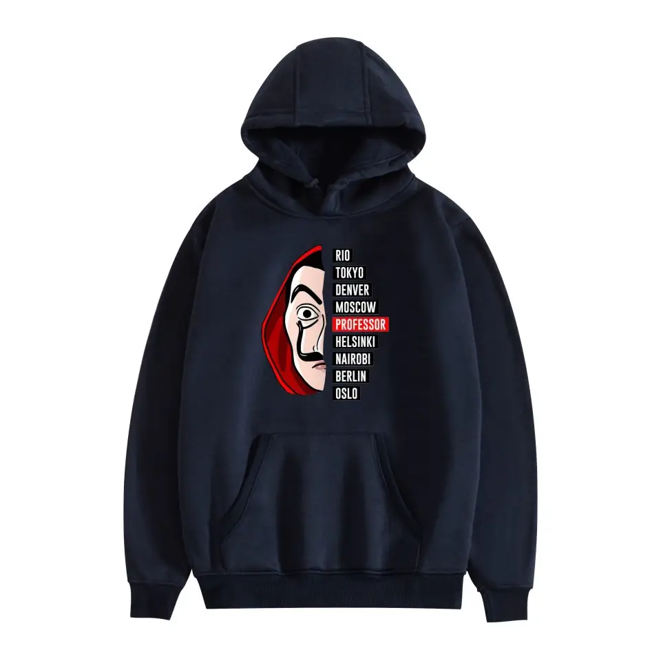 2019 New Paper Money House 3 Season Hooded Sweater Female Couple Long Sleeve Cartoon Male Fleece Lined Autumn Sweater