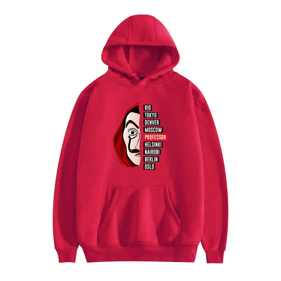 2019 New Paper Money House 3 Season Hooded Sweater Female Couple Long Sleeve Cartoon Male Fleece Lined Autumn Sweater
