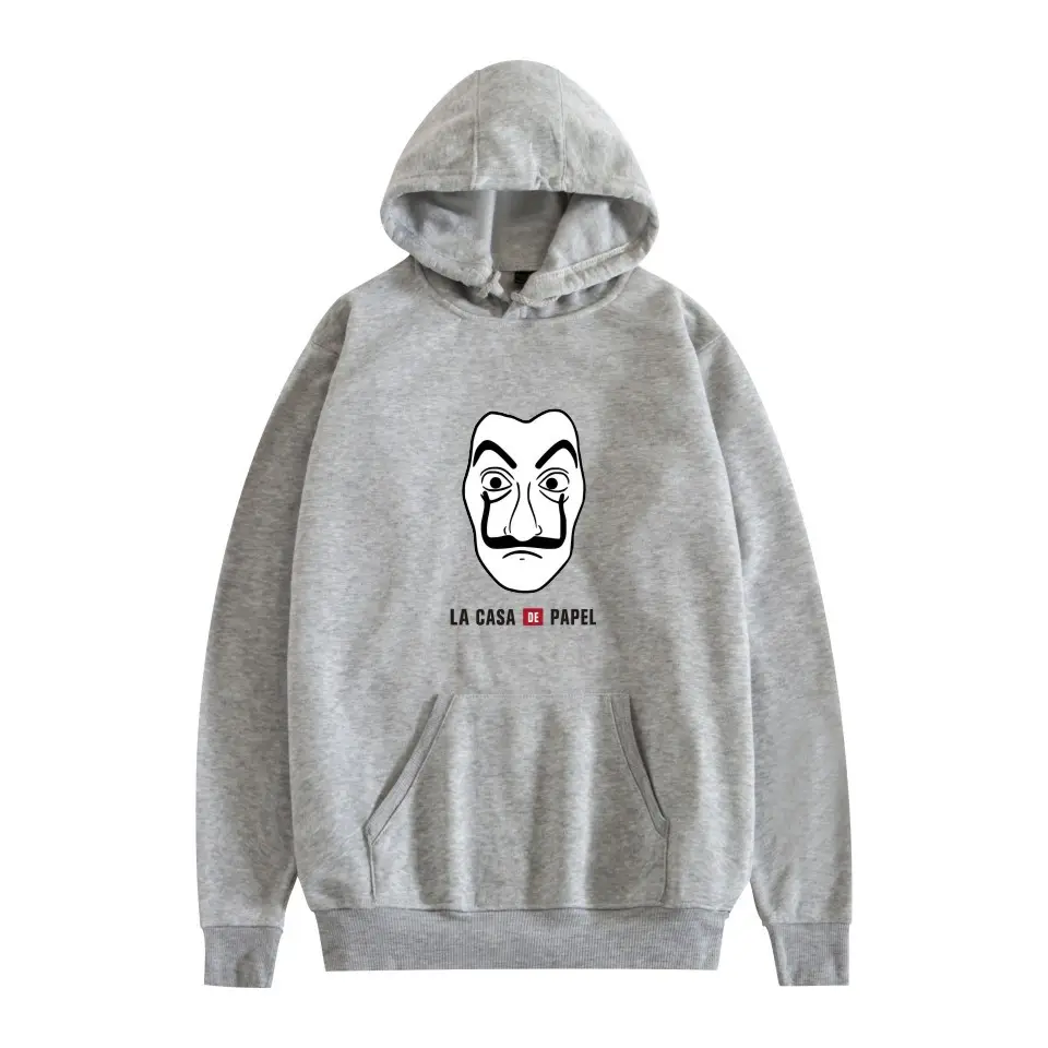 2019 New Paper Money House 3 Season Hooded Sweater Female Couple Long Sleeve Cartoon Male Fleece Lined Autumn Sweater