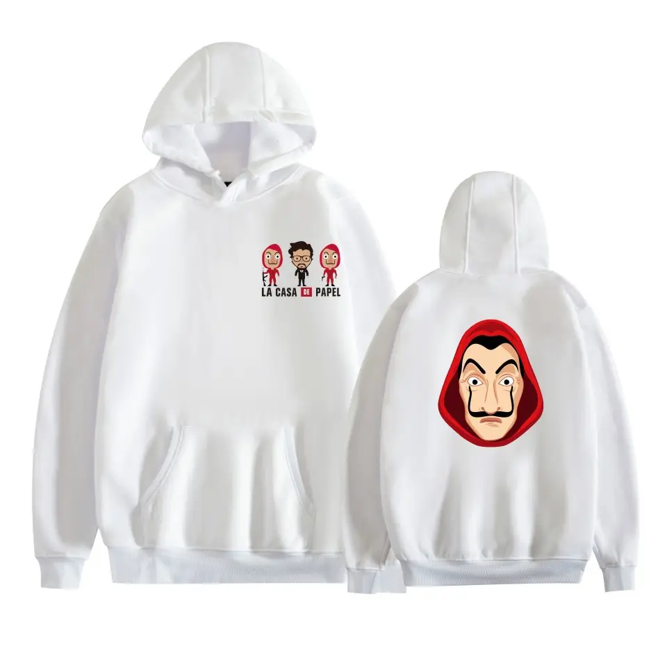 2019 New Paper Money House 3 Season Hooded Sweater Female Couple Long Sleeve Cartoon Male Fleece Lined Autumn Sweater