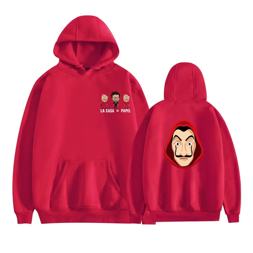 2019 New Paper Money House 3 Season Hooded Sweater Female Couple Long Sleeve Cartoon Male Fleece Lined Autumn Sweater