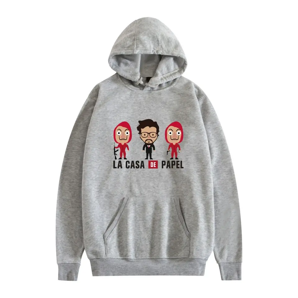 2019 New Paper Money House 3 Season Hooded Sweater Female Couple Long Sleeve Cartoon Male Fleece Lined Autumn Sweater