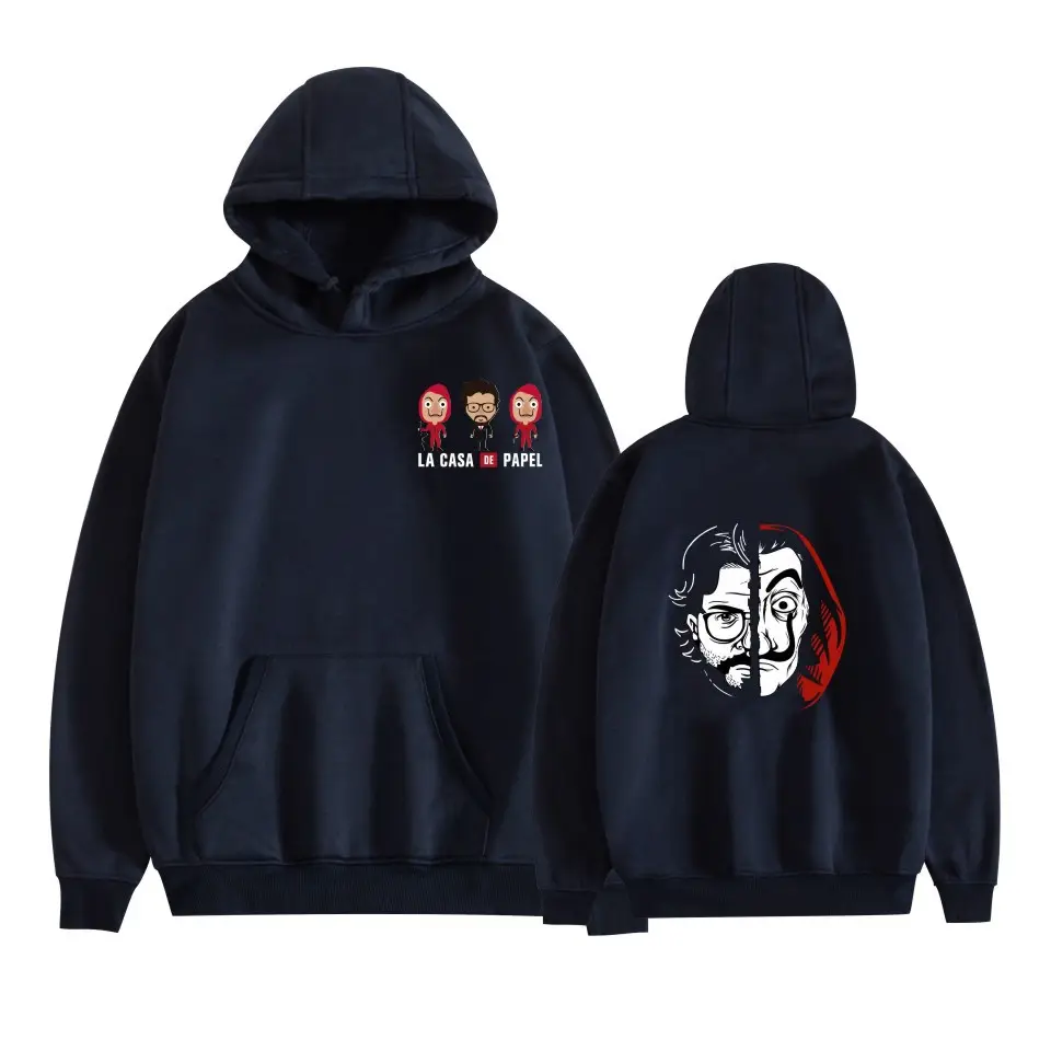 2019 New Paper Money House 3 Season Hooded Sweater Female Couple Long Sleeve Cartoon Male Fleece Lined Autumn Sweater