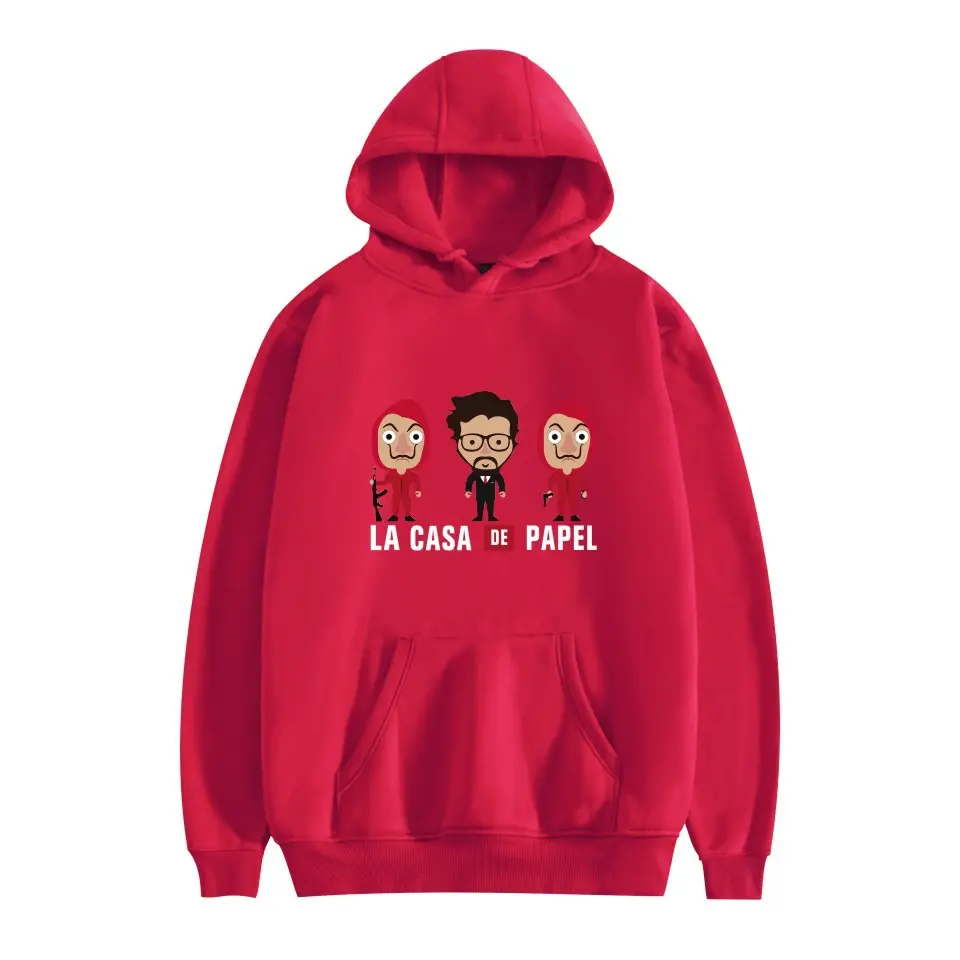 2019 New Paper Money House 3 Season Hooded Sweater Female Couple Long Sleeve Cartoon Male Fleece Lined Autumn Sweater