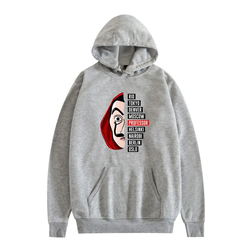 2019 New Paper Money House 3 Season Hooded Sweater Female Couple Long Sleeve Cartoon Male Fleece Lined Autumn Sweater