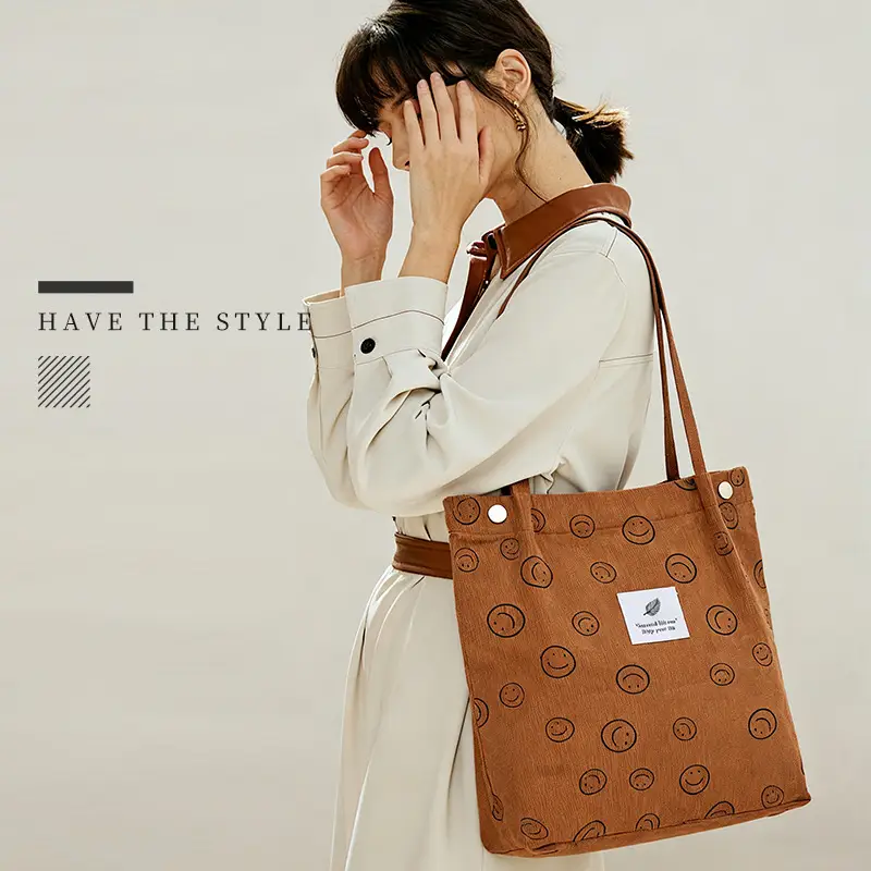 Women's Double Strap Canvas Travel Bag Brown